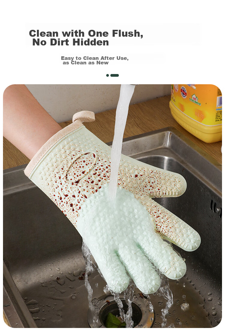 Jekero Five-Finger Thick Heat-Resistant Gloves, Insulated Anti-Scalding Gloves for Kitchen, Microwave Oven, Baking Oven, Specialized Thick Non-Slip 10