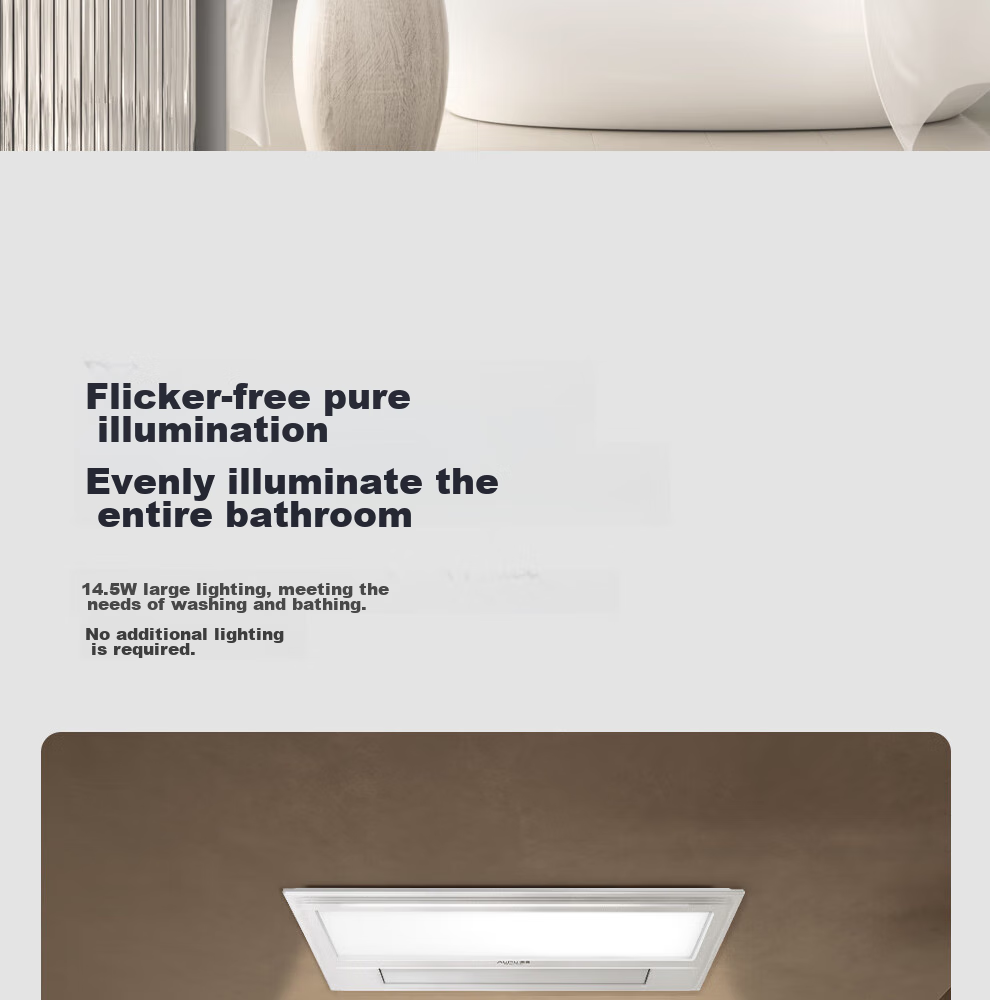 AUPU Wind Heating Bathroom Heater G Series Integrated Warmth Lighting Exhaust Fan with Adjustable Speed Strong/Weak Heating Bathroom Heater S11 22