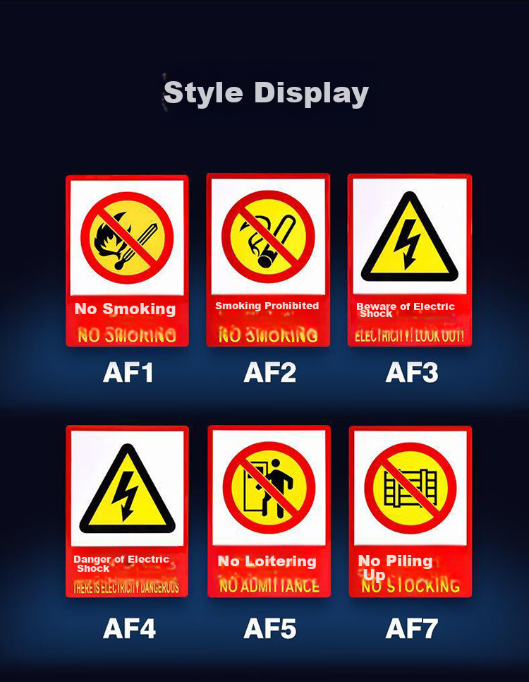 Yijuzhangning Safety Production Identification Stickers, Factory Safety Fire Prevention Slogan, 5 Pieces, 33*22.5cm Each 7