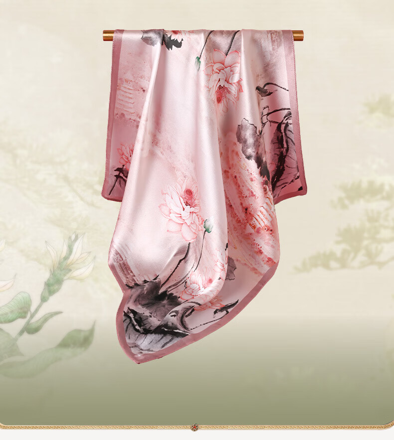 Hangsilu Silk Scarf, 14 Mm Wide, Comb Gift Box, Chinese Style Square Scarf, Mulberry Silk, High-End Birthday Gift, Mid-Autumn Festival Present for Mom 2