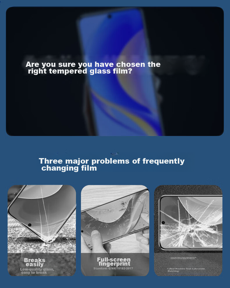 KOOLIFE Tempered Glass Screen Protector for Huawei Enjoy 50 Pro, Full Coverage Ultra-Thin HD Film for Huawei Enjoy 50 Pro Phone, Shatterproof Anti-Fingerprint Protective Film 1
