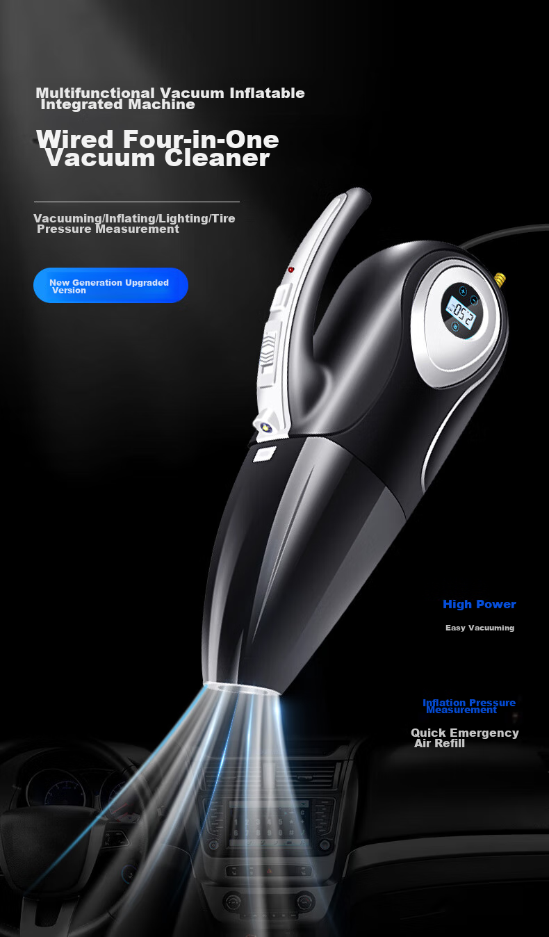 Jumu Car Air Pump And Vacuum Cleaner Combo, Portable Electric Tire Inflator with High Power for Car Use 2