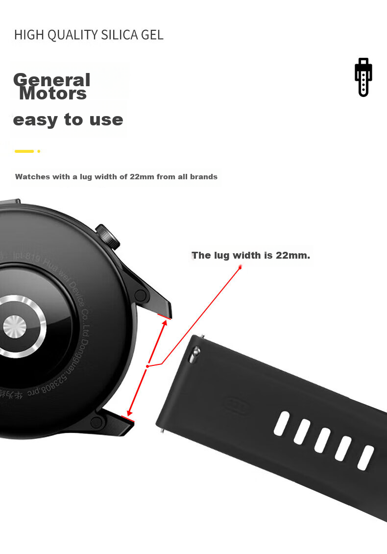 KMaxAI Compatible Silicone Watch Band for Huawei Watch GT6/5 46mm, Contrasting Color Watch GT4/3/2 Pro Dopamine Sports Watch Strap, Fresh Replacement Wristband, Black And Gray 4