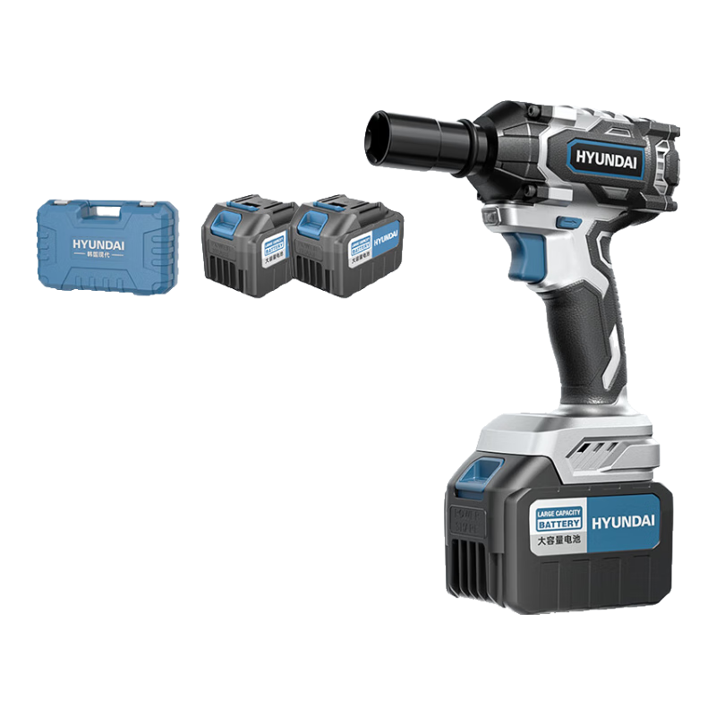 HYUNDAI Korean Modern Lithium Battery Brushless Electric Wrench Rechargeable Impact Wrench Socket Set for Auto Repair