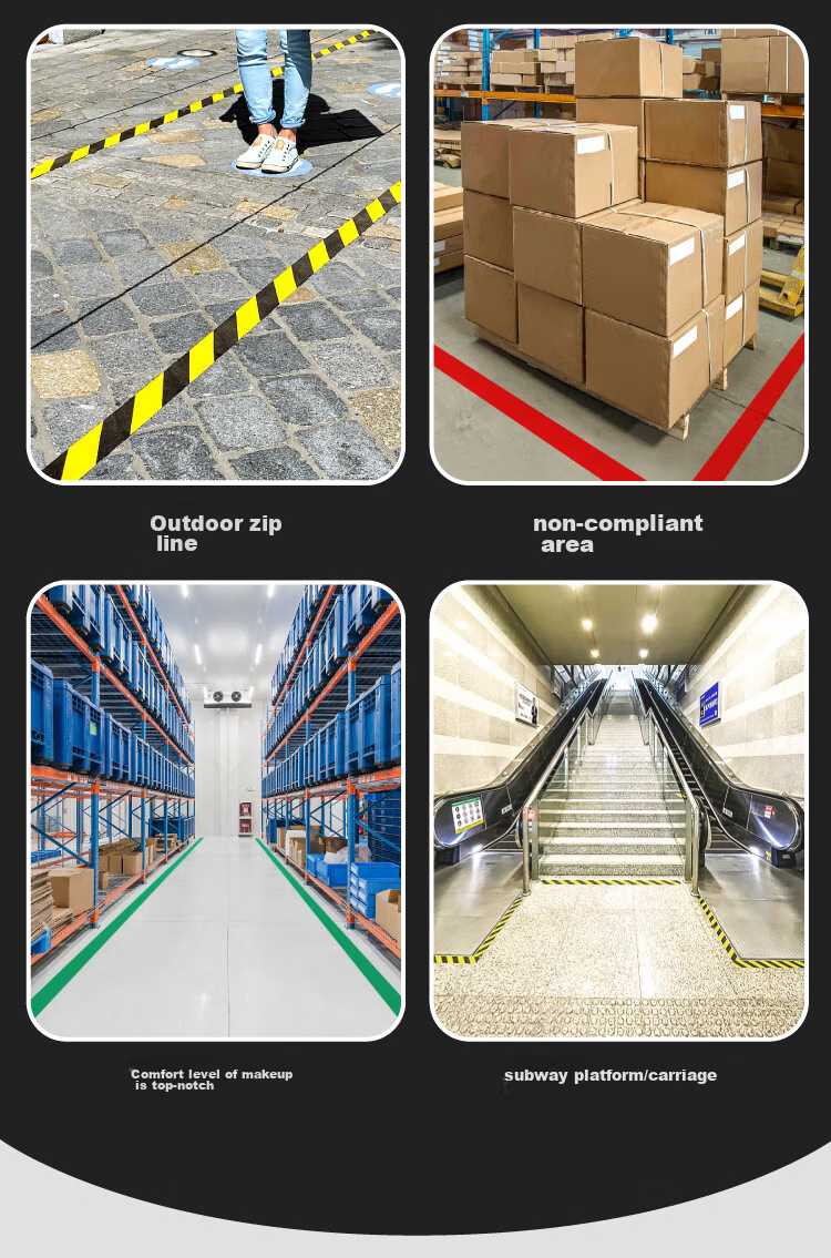 Polar Bear A+ Series, Thickened PVC Yellow And Black Safety Warning Tape, Waterproof Floor Marking Line, Typhoon Warning Tape, 48mm*33m, 1 Roll, Factory Floor 5S Positioning PVC-483YB 17