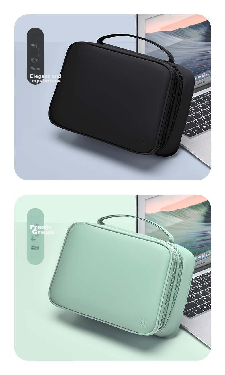 DiyiGongfang Large Capacity Laptop Power Cord Storage Pouch, Data Cable USB Drive Charger Mouse Earphone Multi-Functional Organizer Pouch Universal Apple Huawei Computer Accessory Storage Bag 20