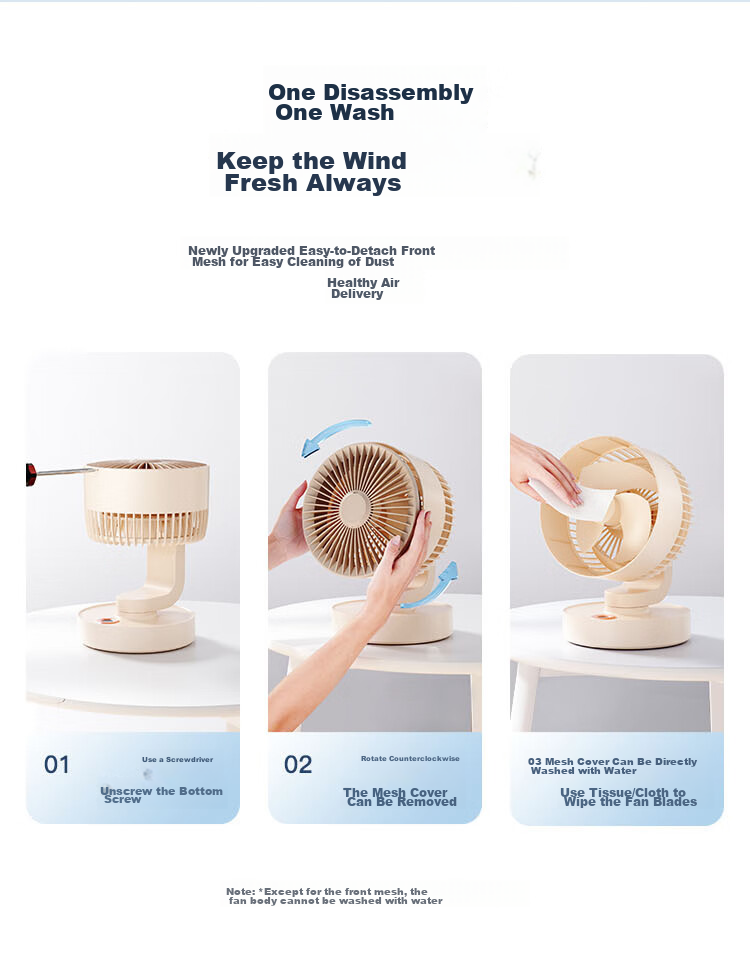KONKA Small Fan, Oscillating Desk Fan for Home Use, Compact Office And Student Ventilation Fan, Mosquito Repellent Mini Outdoor Rechargeable Camping Portable USB Fan, 8000mAh 13