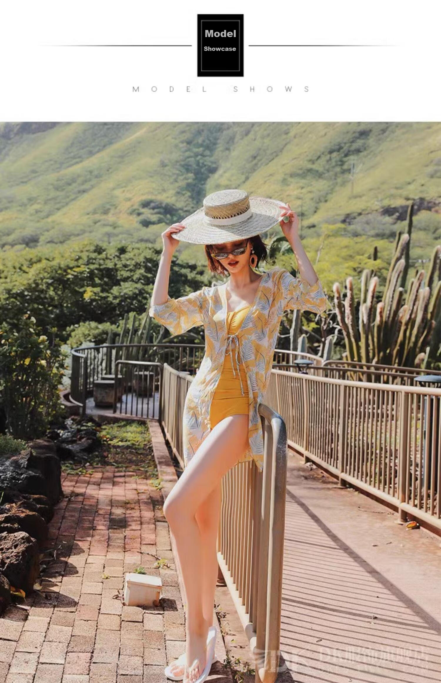 DK One-Piece Swimsuit for Women, 2026 New Popular Style, High-End Feel for Beach And Hot Springs, Deep Yellow (With Cover-Up), L 3