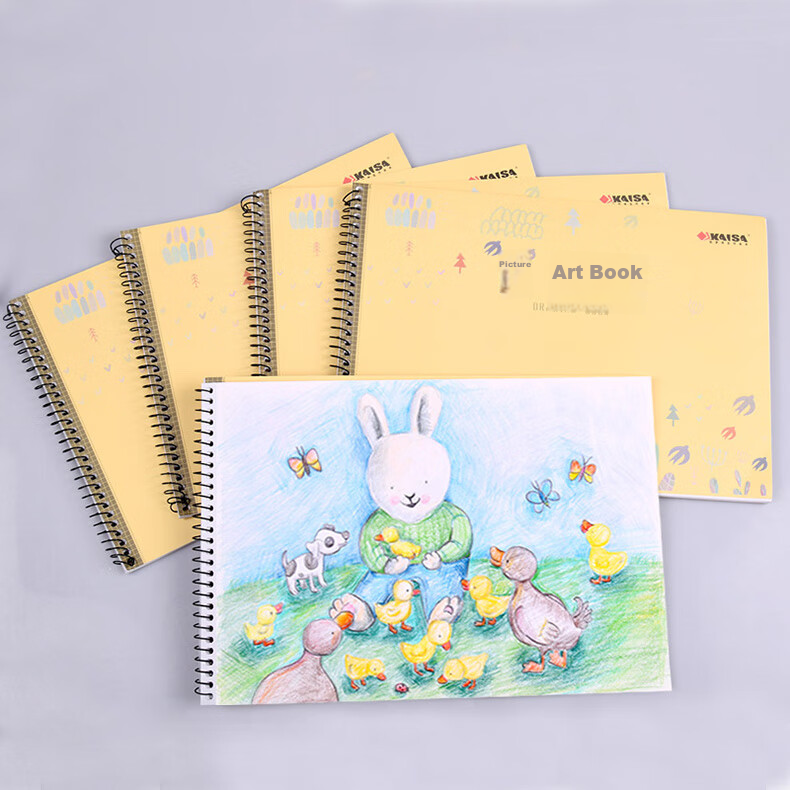 KAISA 16K/20 Sheets Drawing Book, Children's Art Sketchbook, Elementary School Student Art Paper, Kindergarten Doodle Book, Thickened Drawing Pad, Student Stationery, Pack of 5 10