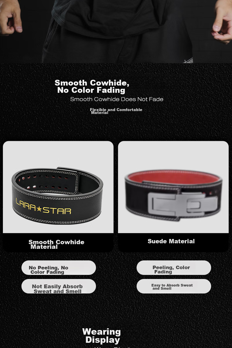 LARASTAR LS0899ID Series Quick-Release Belt, Squat And Deadlift Professional Fitness Weightlifting Waist Support Clip for Men, Heavy-Duty Black And Red, Size S 5