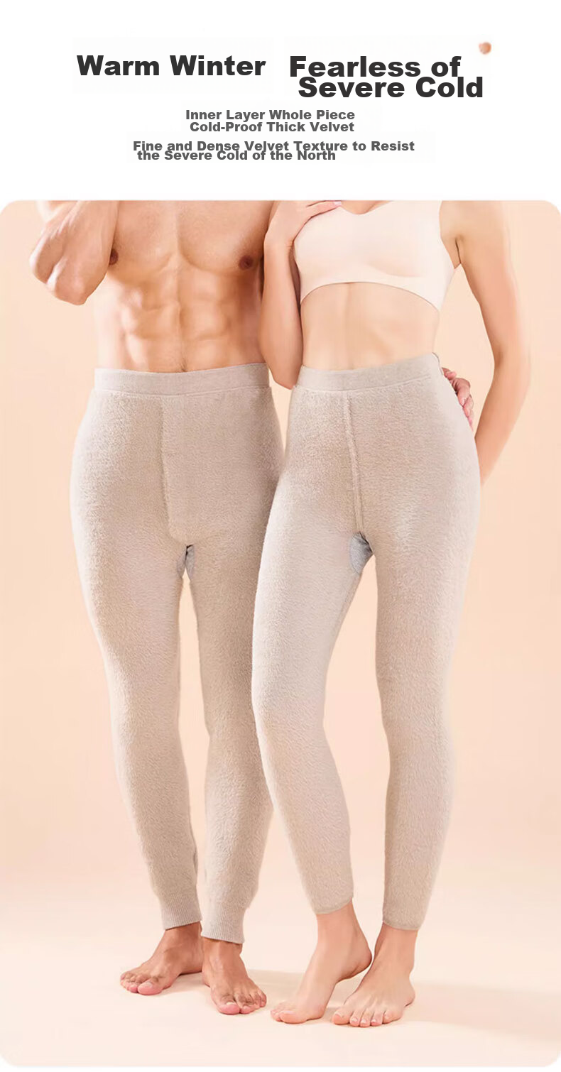 LangSha Men's Wool Pants [2026 Autumn New Arrival], Fleece-Lined Thick Inner Wear, German Cashmere Pants, Base Layer Warm Pants, Cotton Pants 12