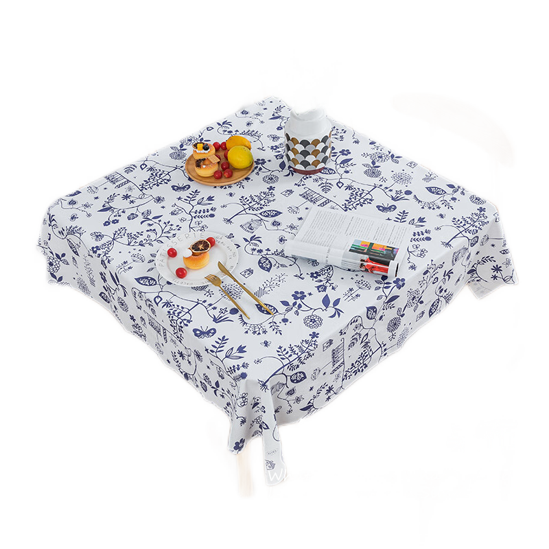 HOUSEWARE Waterproof And Oil-Resistant Imported PVC Tablecloth, Washable Table Mat for Primary School Students, 130*130cm, Qingxi Tingyua