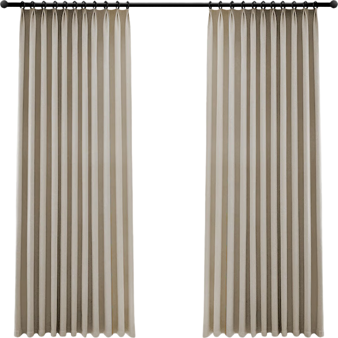 JD Original High-Precision Beige Curtains, Blackout Curtains for Bay Windows And Bedroom Sunshades, Hook-Style, Width 1.5m * Height 2m