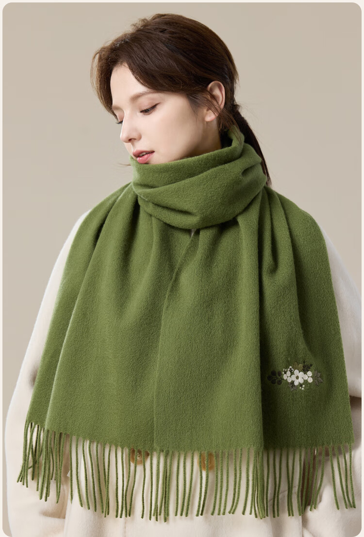JIUMU Pure Wool Scarf for Women, Autumn And Winter Neck Warmer, Warm Shawl, Gift for Women And Mothers, Mid-Autumn Festival Birthday Gift Box Set 21