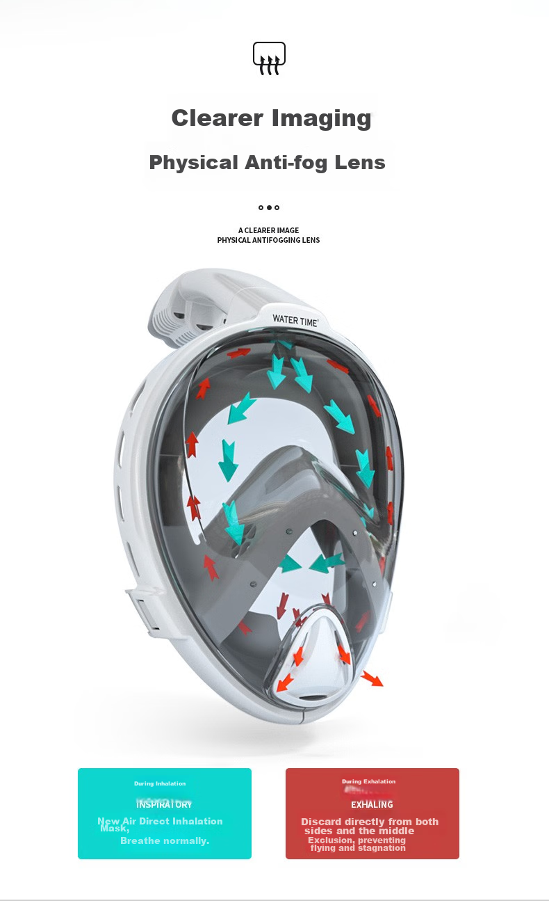 WATERTIME/Shuichuan Diving Mask, Full Dry Snorkel Tube, Swimming And Diving Equipment for Children And Adults 5
