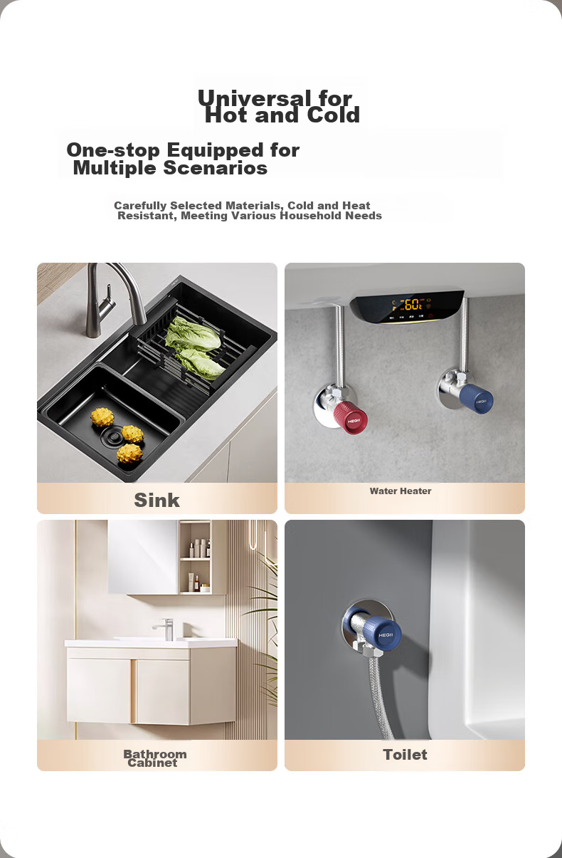 HEGII Angle Valve, Thickened Copper Alloy Household Triangular Valve, Toilet Stop Valve, Hot And Cold Water Healthy Angle Valve HMA916-H 11