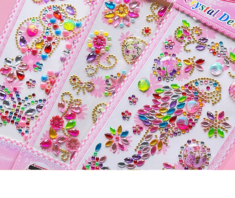 Danmiqi Children's Sticker Toys, Girls' DIY Diamond Large Gemstone Stickers, Crystal Princess Reward Stickers Gift 5