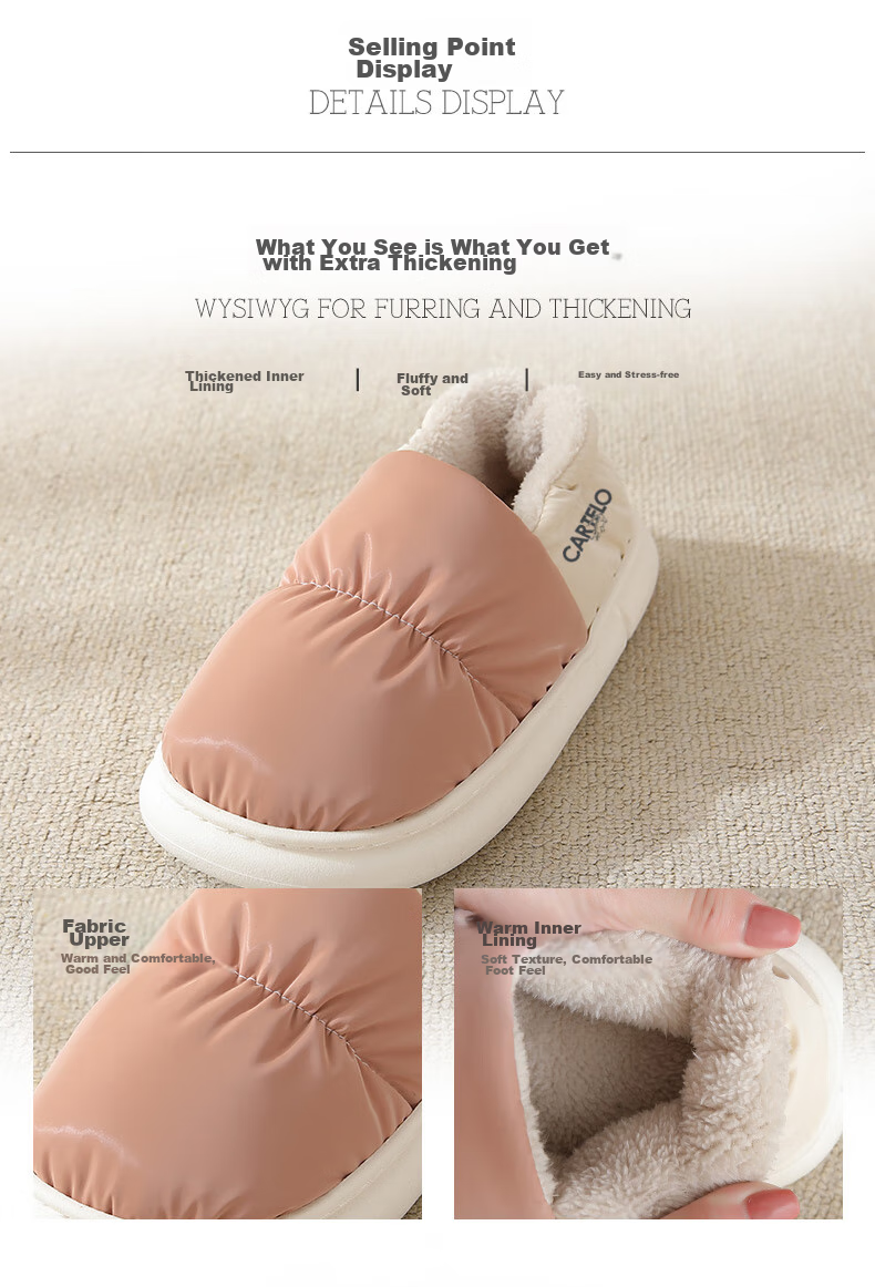 CARTELO Cotton Slippers for Women, Winter Heel-Covered Fleece-Lined Warm Maternity Shoes Cotton Footwear 1008M Green Size 36-37 6