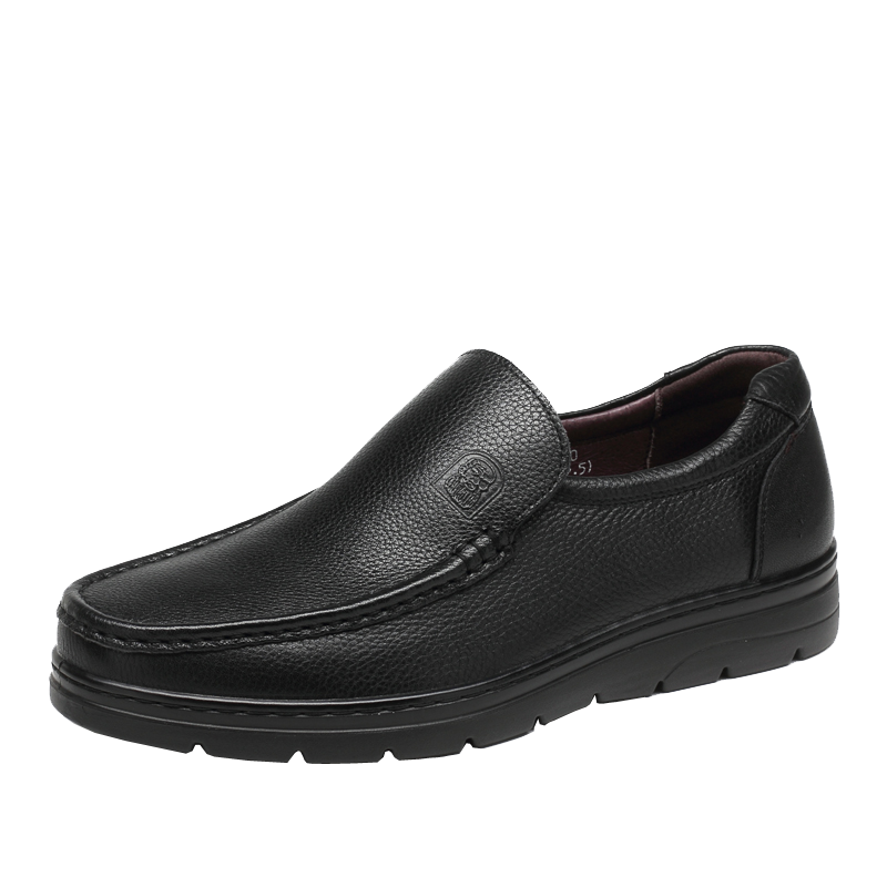 LAORENTOU Men's Leather Business Casual Slip-On Shoes Durable Comfortable Black 44 87201760