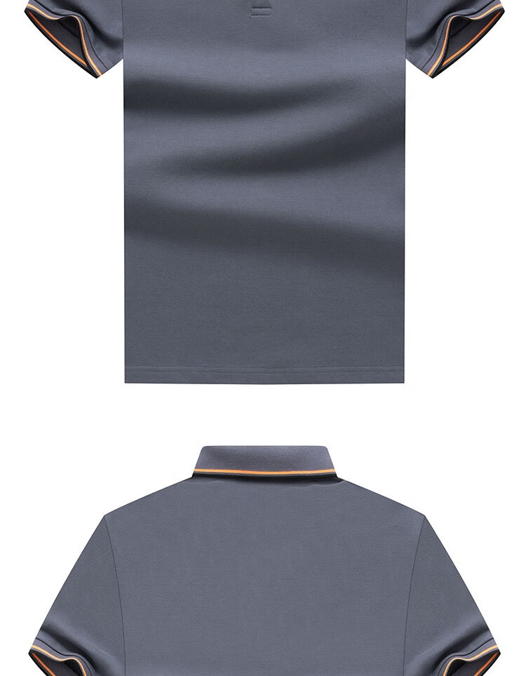 LIMENG Men's Summer Polo Shirt British Style Color-Block Collar Pique Cotton Mesh Military Green M 8