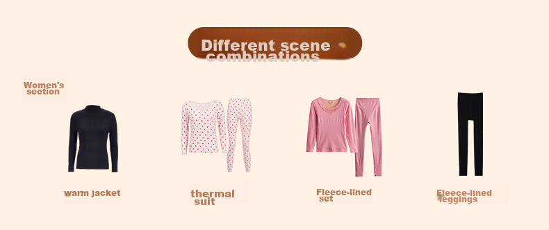 Fenteng Women's Autumn And Winter Thermal Underwear Set, Slim-Fit Base Layer for Middle And High School Students, Warm Inner Wear, New Style 16