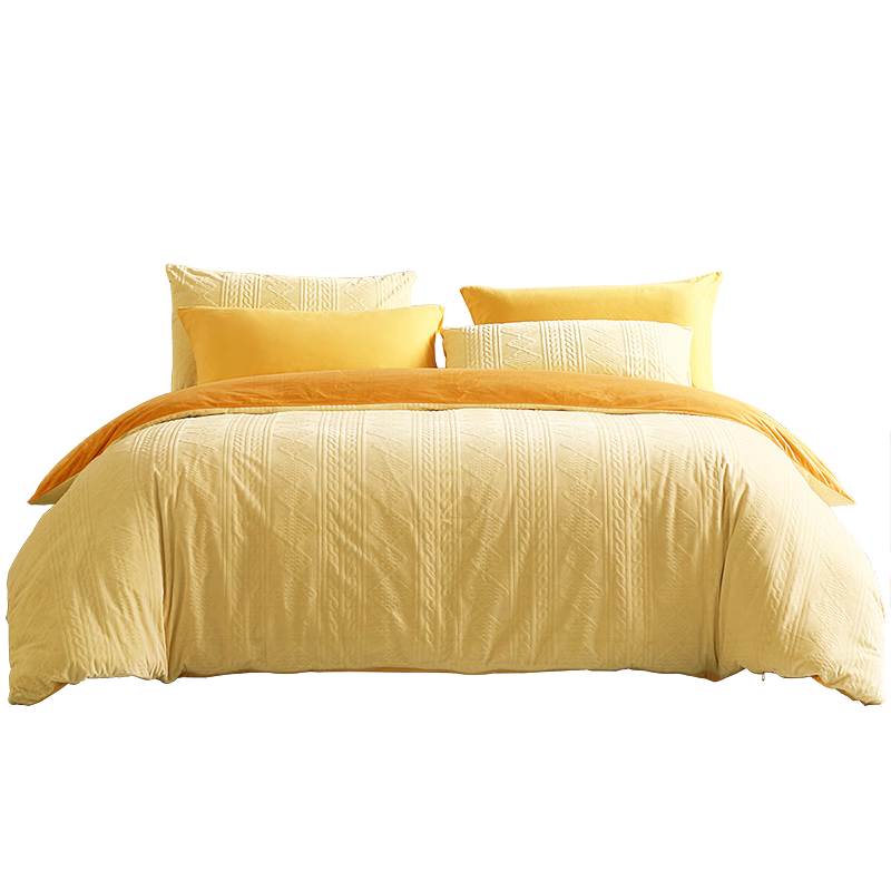 FUANNA Student Three-Piece Set, Crystal Velvet Bedding Set for Warmth And Anti-Static, Single Dormitory Size 152*210cm