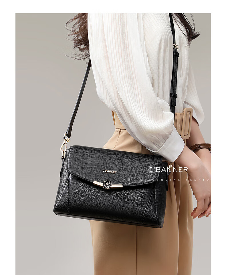 C.BANNER Top-Grain Leather Handbag, Women's Crossbody Bag, Shoulder Bag, Underarm Bag, Light Luxury Birthday Mother's Day Gift, Practical Present for Mom 2