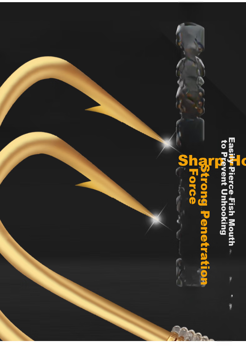 Shensha Fishing Hook with Pre-Tied Leader Line, Double Hook Gold Sleeve with Barbs, Ready-Made Rig, Platform Fishing Line Set, Fishing Tackle Accessories 6