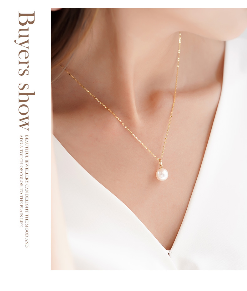 Daimi S925 Silver Round Beads 10-11mm Freshwater Pearl Necklace Pendant Birthday Gift for Wife Lover with Certificate 11