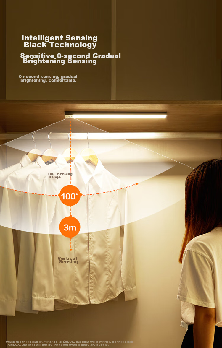 BULL Sensor Cabinet Light Wardrobe Light LED Motion-Sensing Magnetic Suction Bedroom Bedside Entryway Night Light 30CM 3000K 3