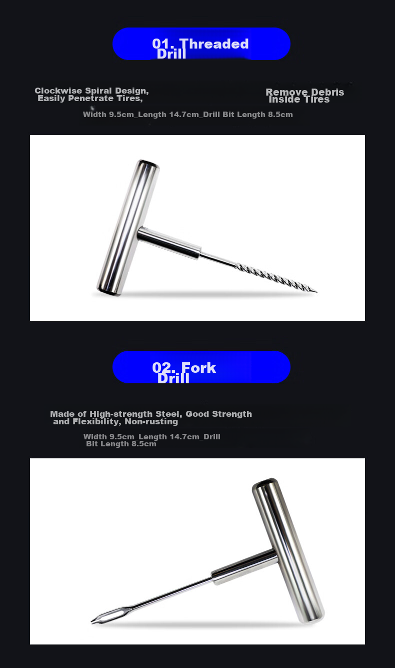 Jumu Car Metal Tire Repair Tool Rubber Strip Kit for Motorcycles, Bicycles And Electric Vehicles, Vacuum Tire Repair Tool 6