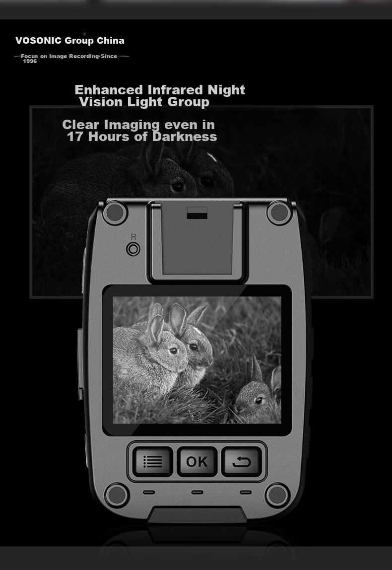 VOSONIC A1 128GB Law Enforcement Body Camera, High-Definition Camera, Chest-Mounted Mini Portable Audio And Video Recorder, Evidence Collection Device 6