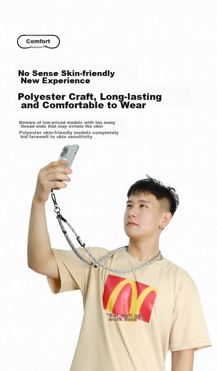 BZBC Phone Strap Neck Strap Crossbody Adjustable Retractable Anti-Loss Phone Case Braided Cord Long Style Suitable for Apple Huawei Android Phones Trendy Versatile Black And White 11