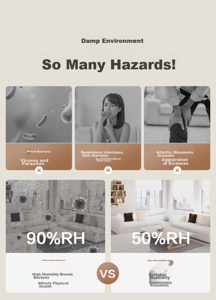 JD Original Dehumidifier for Home Use, 40L/day Dehumidification Capacity, for Basement, Bedroom, Duplex Villa, Commercial And Industrial Use, Moisture Removal, Mold Prevention, Quiet Clothes Dryer 4