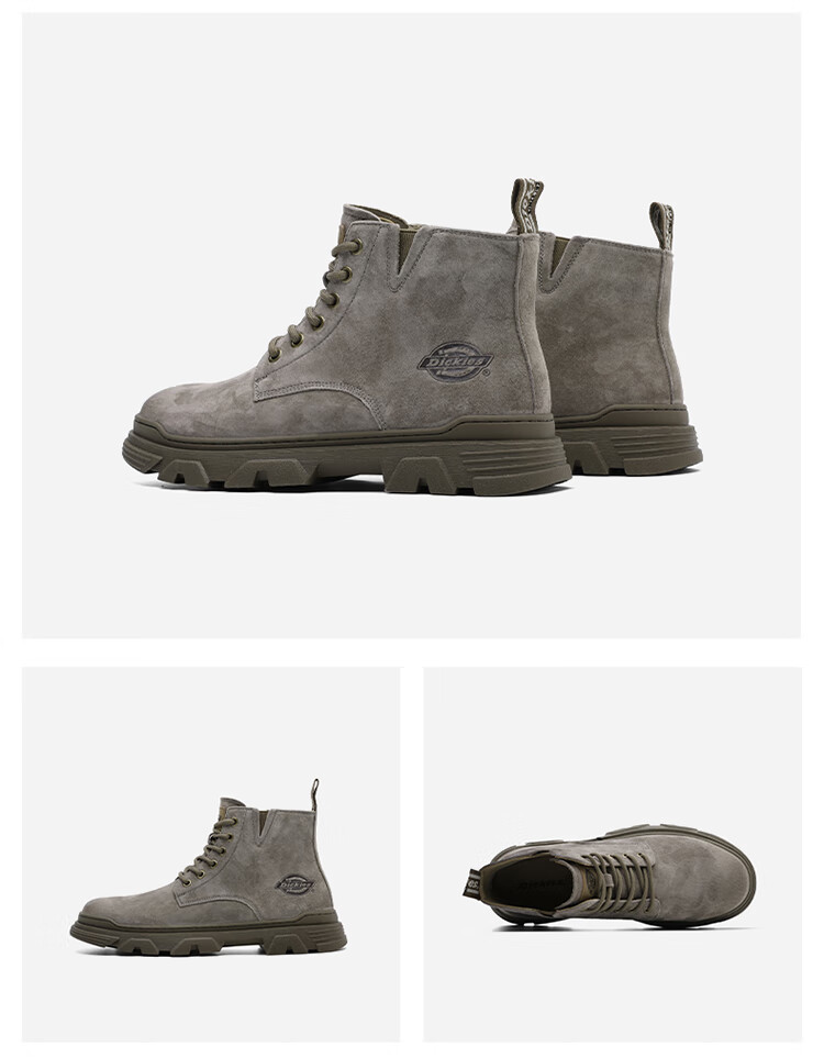 Dickies Men's High-Top Martin Boots, Thick-Soled Boots, Trendy Boots for Men And Women, Work Boots, Camel Color, Size 40 17
