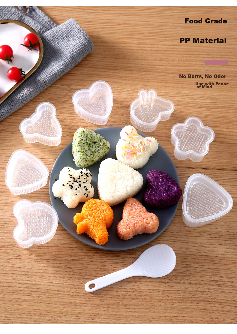 COOKSS Rice Ball Mold, Sushi Tool Set, Children's Supplementary Food Mold, Triangular Baby Food Rice Ball Maker 3