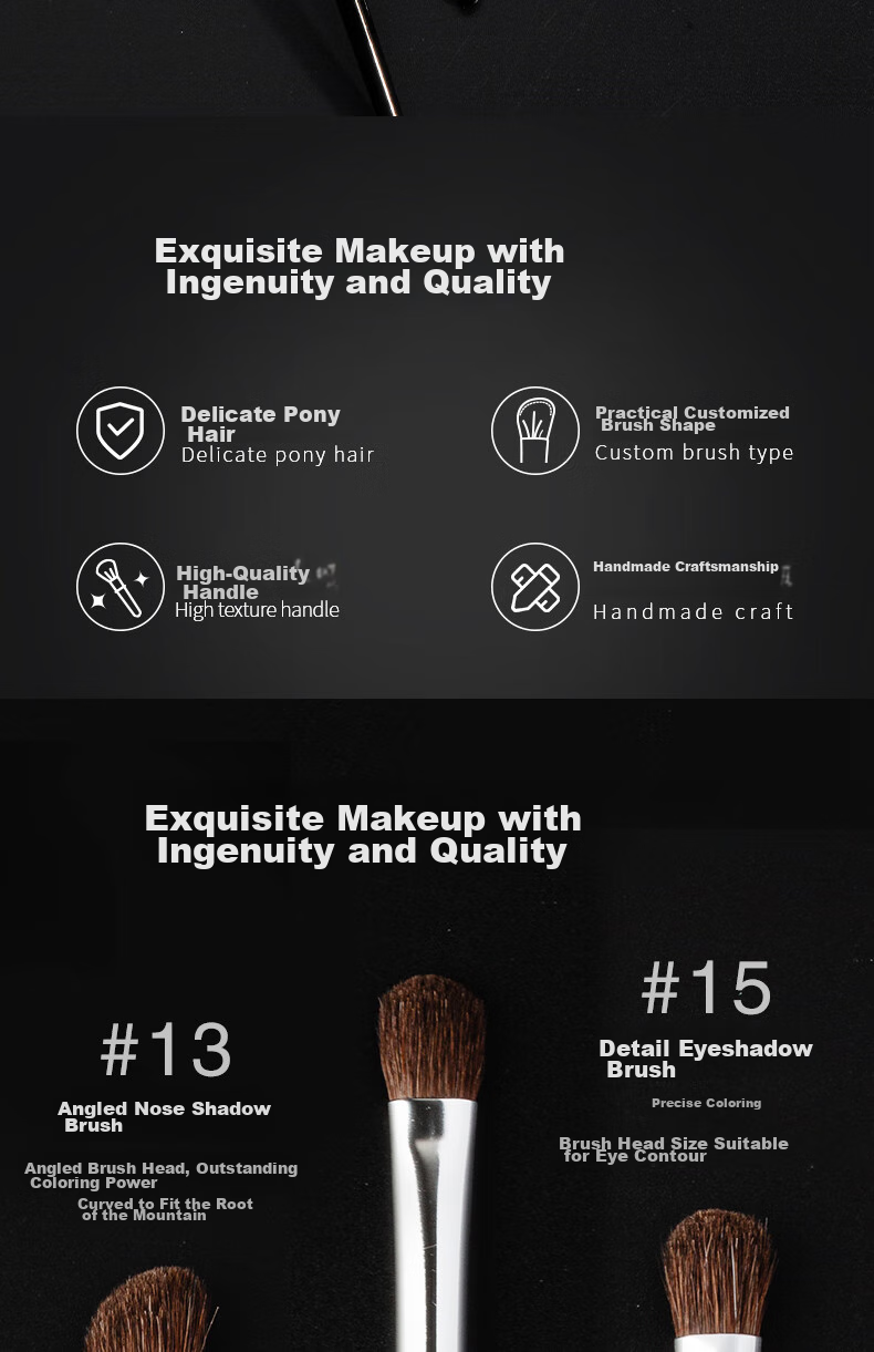 AOLANLA Master Series Professional Eyeshadow Brush Set: Small Horse Hair Makeup Brushes for Nose Shadow, Eye Contouring, Blending, And Detail Brushing 2