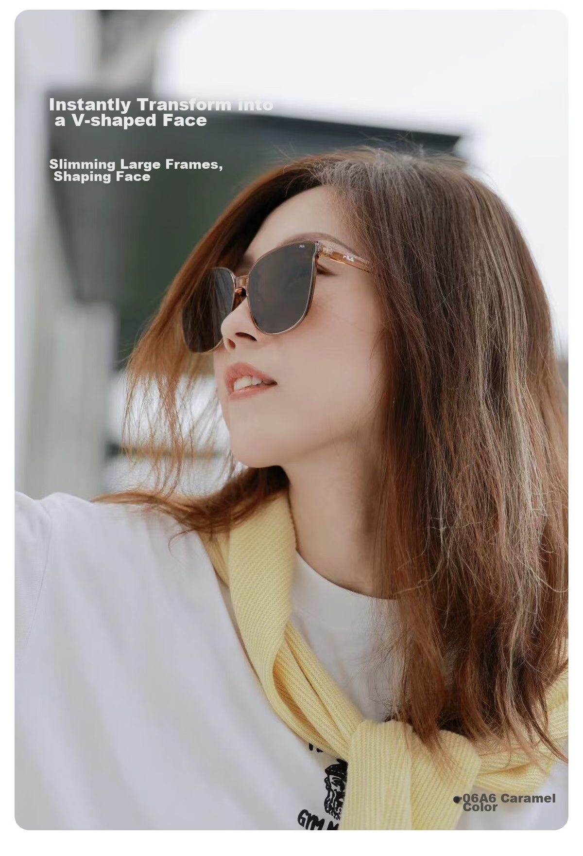 FILA Folding TR Lightweight Sunglasses for Men, UV Protection And Anti-UV Sunglasses for Women, 934 Caramel Color, Father's Day 2