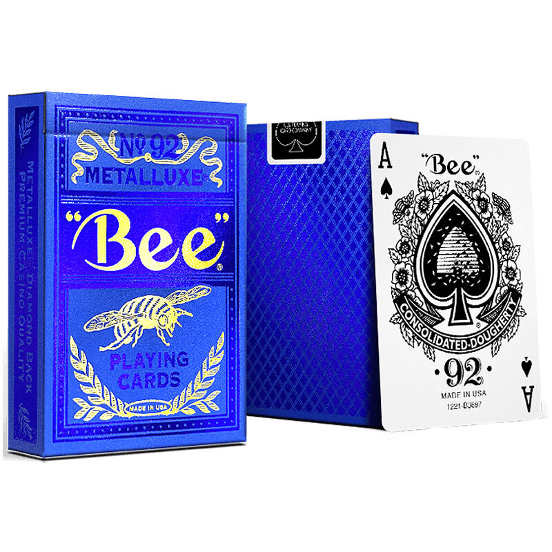 Bee Playing Cards, Imported from USA, Wide-Format, Blue Moon with Gold Foil, 1 Deck