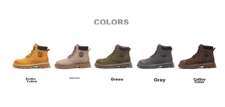 CAMEL [Shanze] Men's Yellow Boots, Fashionable Martin Boots, Casual Work Boots, L14W307636, Gray, Size 39 30