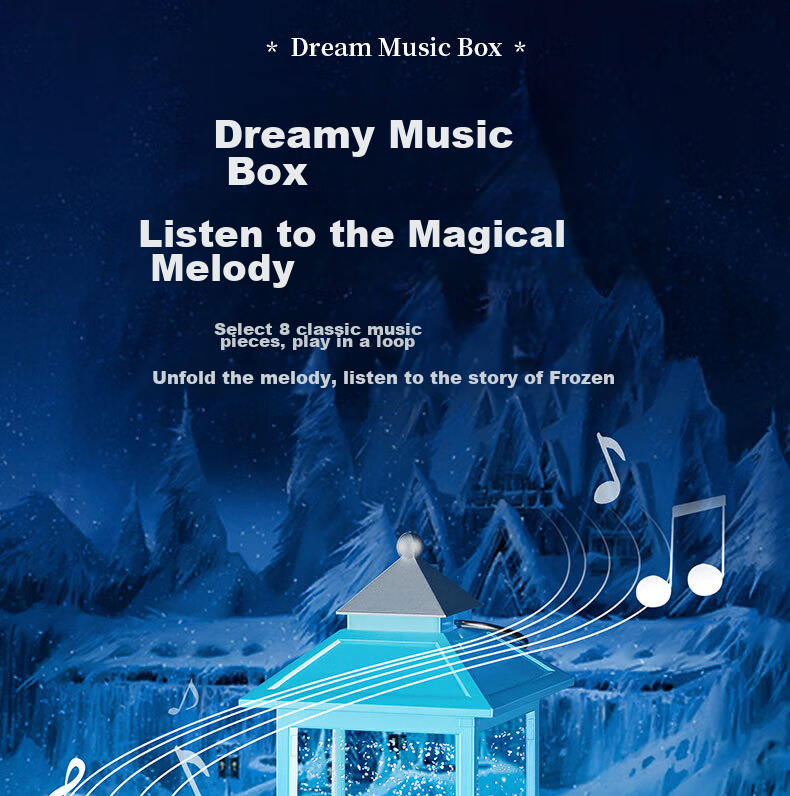 Disney Frozen Elsa Princess Musical Music Box Crystal Ball for Girls Aged 7-14, Children's Birthday Gift Wind Lamp Elsa 12