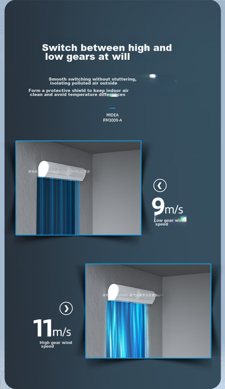 Nedfon Natural Wind, Cross Flow Air Curtain Machine for Commercial Use, 1.2-Meter Blower, Air Barrier Wall-Mounted Air Curtain FM3012-A 7
