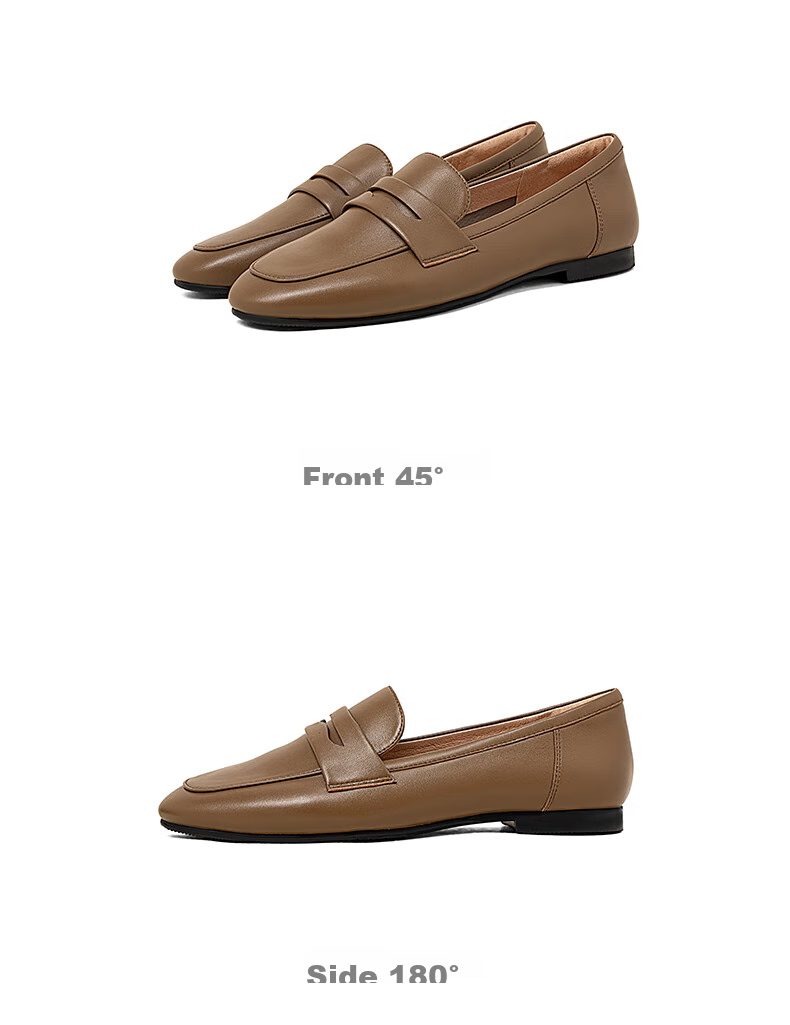 COMELY Women's Slip-On Loafers, Autumn New Style Mall Version, Lightweight Comfortable Commuter Leather Shoes, Black, Size 33 18