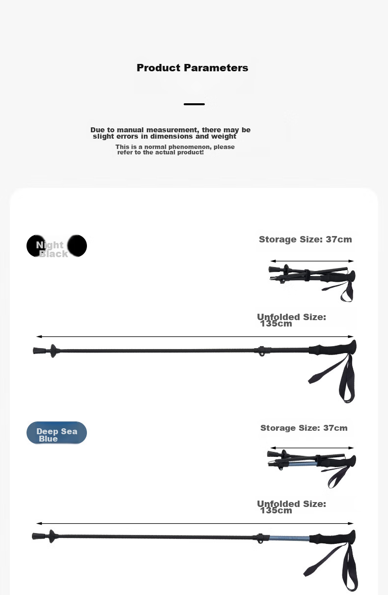 MOBIGARDEN Tan Tu Aluminum Alloy Folding Trekking Pole, Outdoor Hiking Climbing Walking Hand Pole, NX24667020, Deep Sea Blue 14