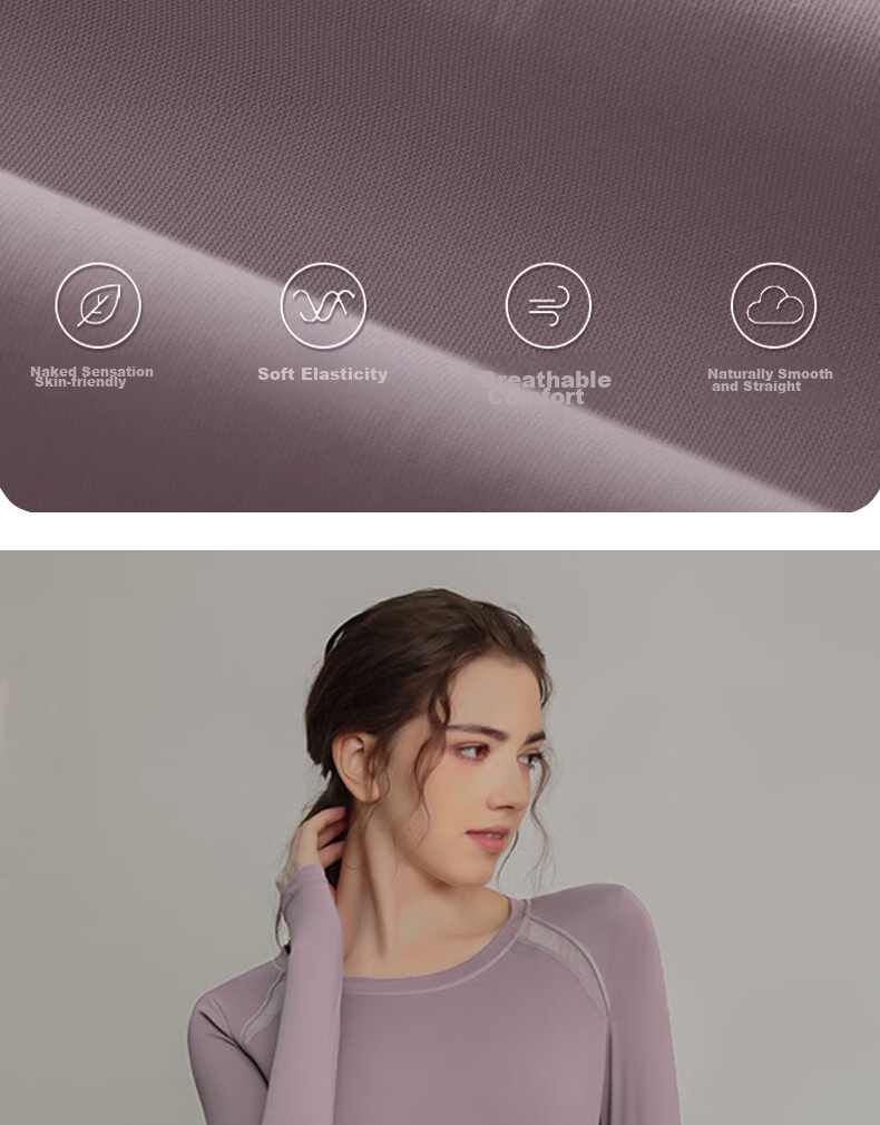 XUEXIMAN Yoga Wear for Women, Quick-Dry Sports Top, Slimming Long-Sleeve T-Shirt, Fitness Clothing, Running Professional Workout Wear, Autumn And Winter 4