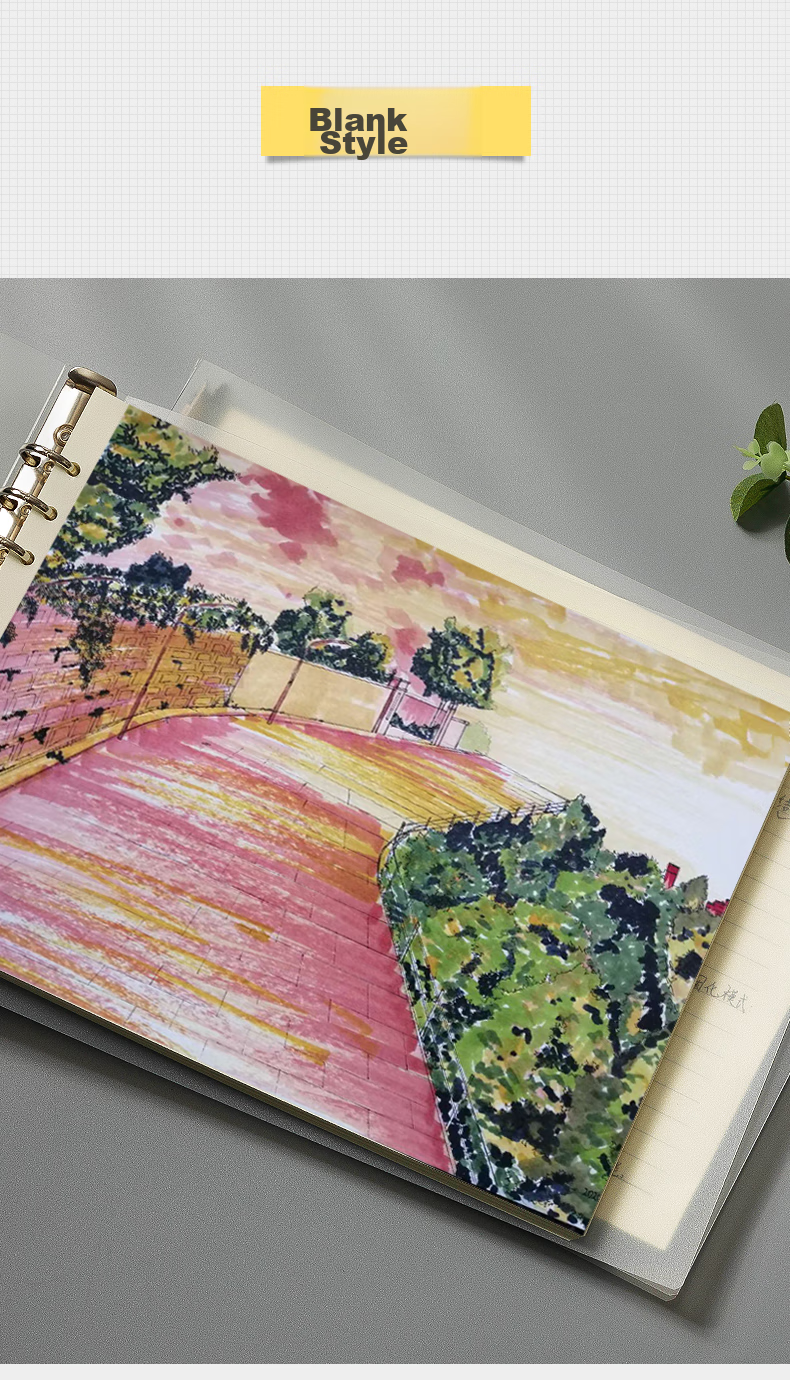 Faramon Loose-Leaf Notebook Set of 2 A4 Large Notebooks Thick Horizontal Detachable Mind Map Simple Spiral Notebook for College Students with Grid Paper 14