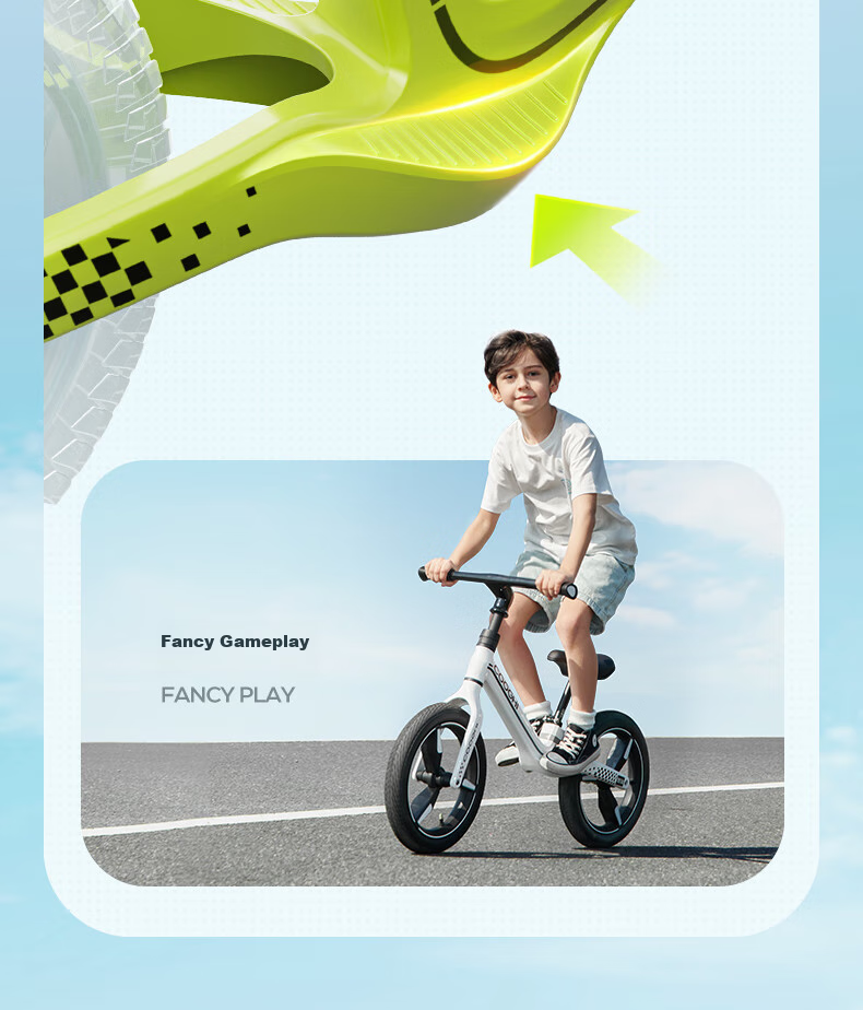 COOGHI Children's Balance Bike for Ages 3-8, Toddler Scooter, 14-Inch Lightweight Frame, Big Kids' Leisure Inflatable Wheel S4 Kuqi 14