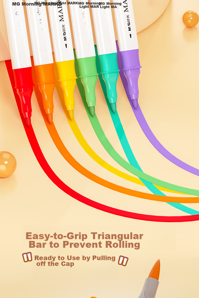 M&G Stationery, 36-Color Acrylic Markers, Triangular Dual-Tip, Waterproof, Children's Doodle Drawing, Guka Birthday Gift, APMV0991 9