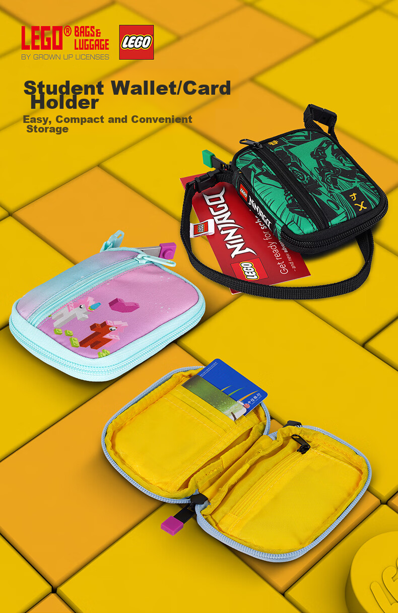 LEGO Card Holder Coin Purse Children's Bus Card Holder Neck Strap Easy-To Buckle Phantom Ninja Green 20063 4