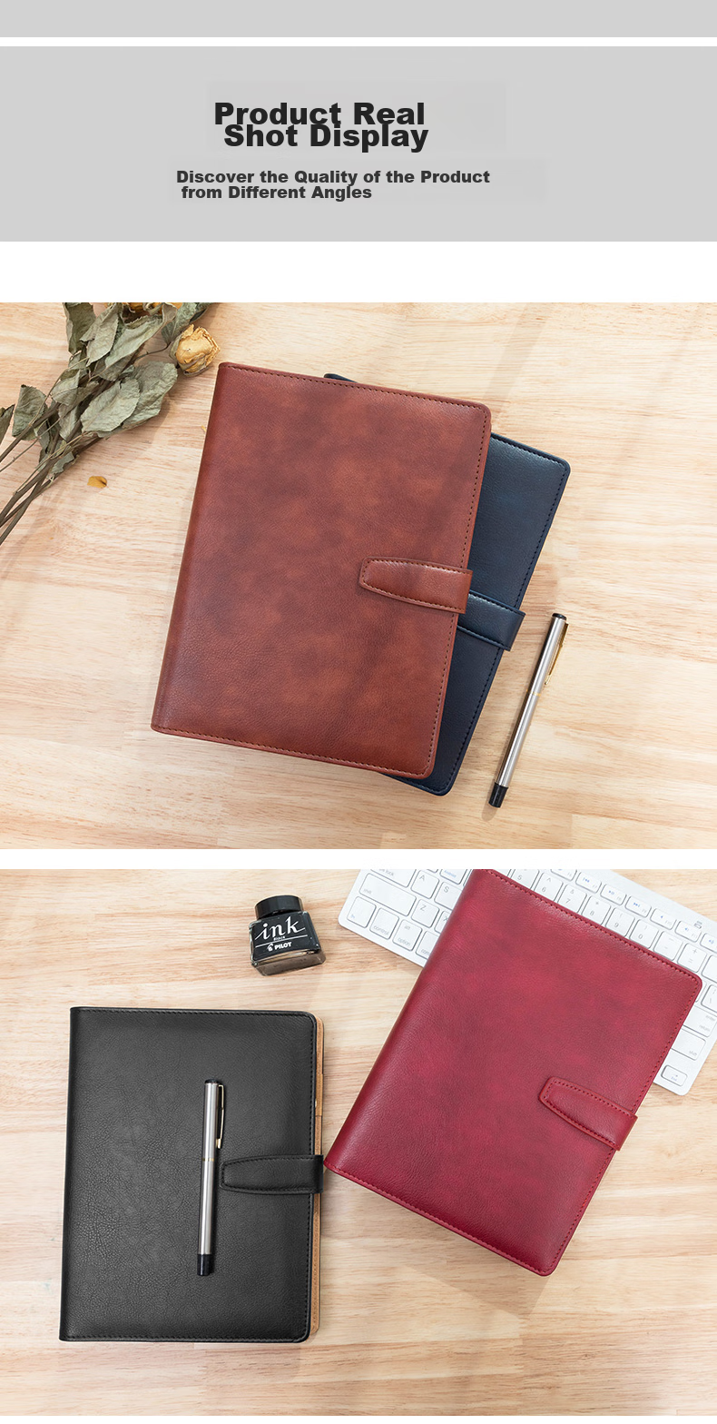 Faramon Loose-Leaf Notebook Stationery, A6 Business Office Notepad, Small Loose-Leaf Notebook, Portable Leather Journal, A6-Brow 7